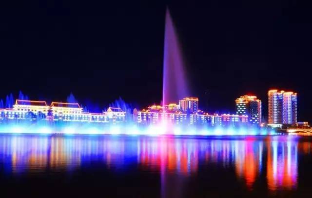 延吉布尔哈通河景观音乐喷泉
